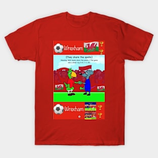 They share the spoils, Wrexham funny football/soccer sayings. T-Shirt